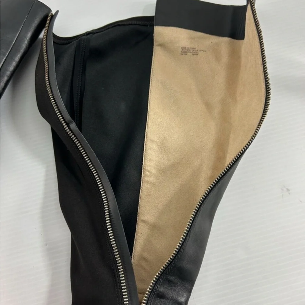 Michael Kors Womens Riding Boots Size 8.5 M Bromley Black Leather Knee H…